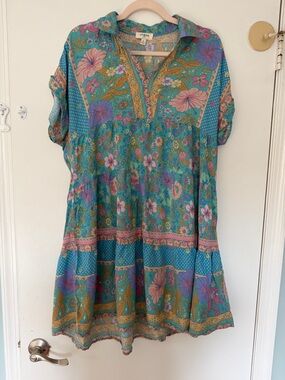 Umgee Floral Boho Maternity Dress women size M